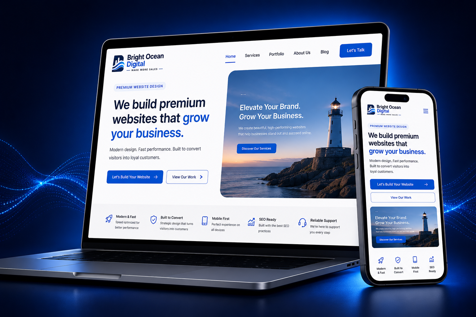 Professional business website designed by Bright Ocean Digital