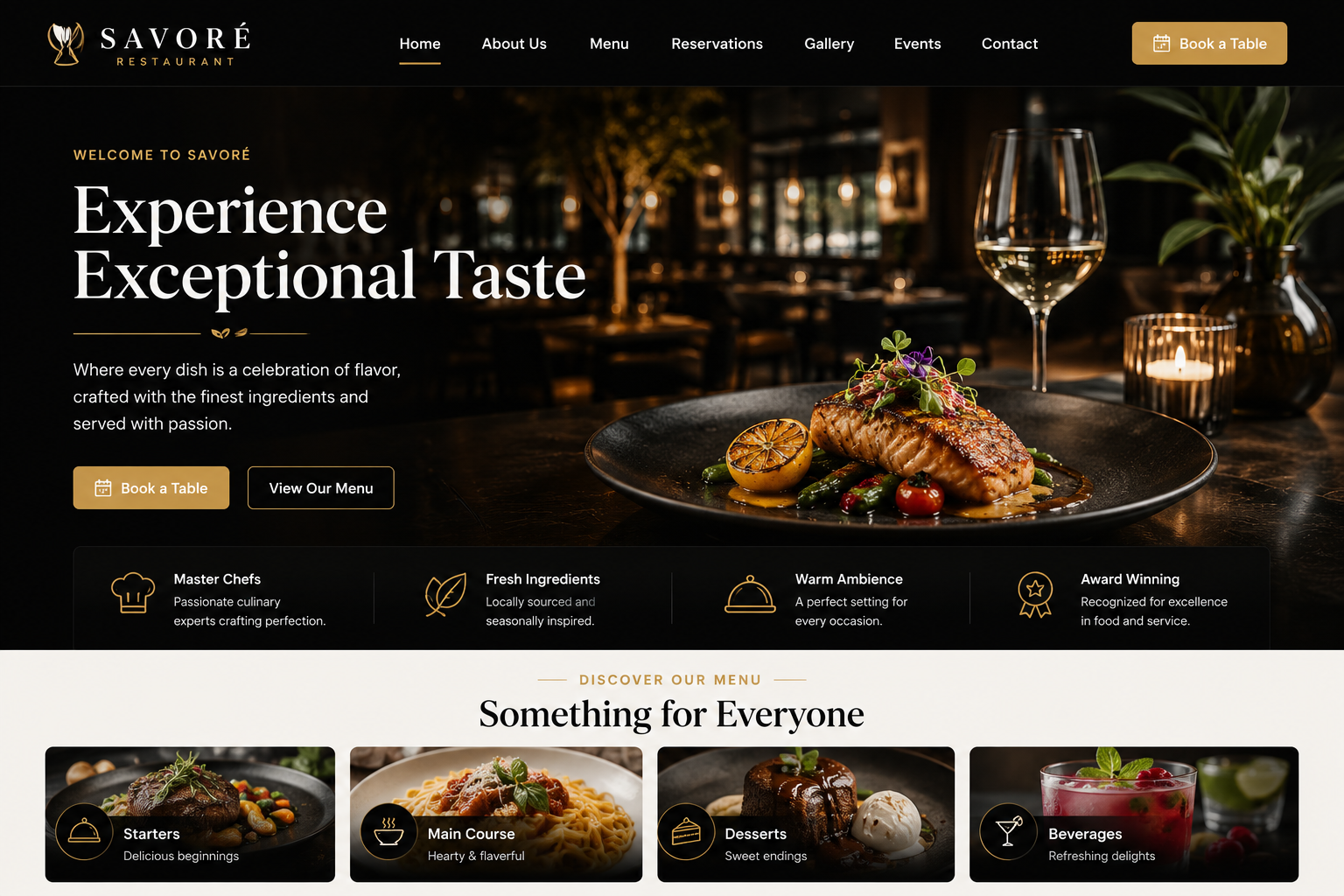 Restaurant Website Concept